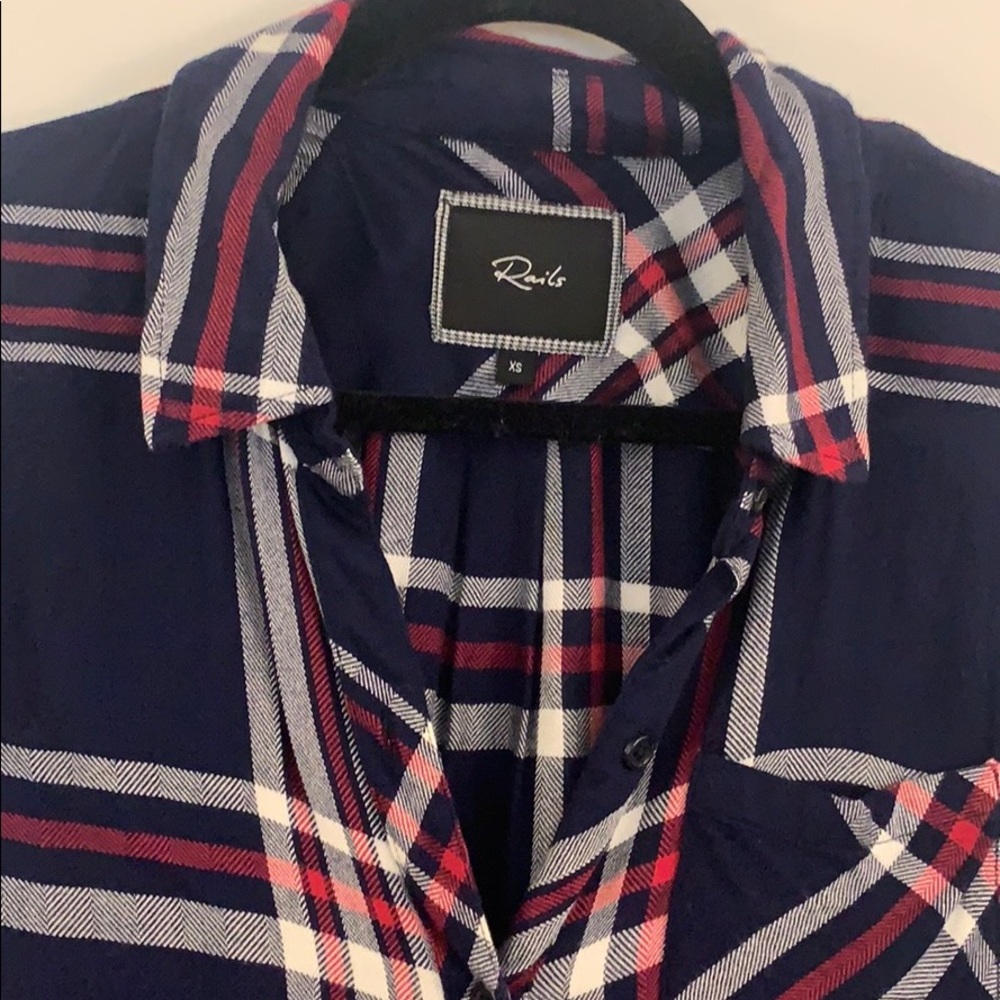Rails Hunter Button Down In Patriot (Navy) And Red - image 5